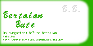 bertalan bute business card